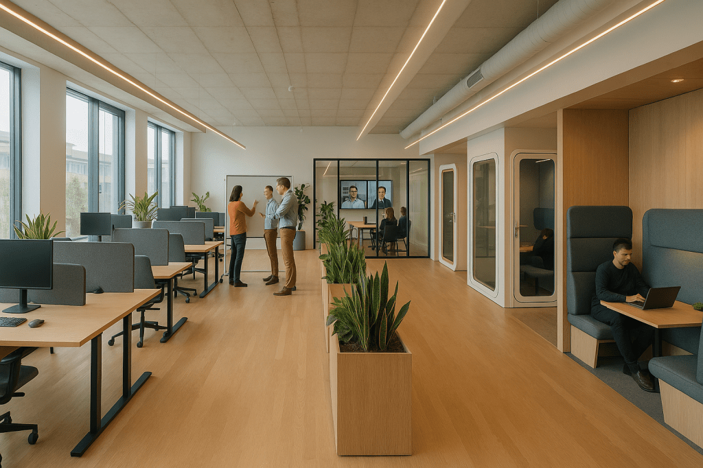 Hoe richt je een kantoor zo in dat het zowel hybride werken als geconcentreerd werken optimaal&nbsp;ondersteunt?