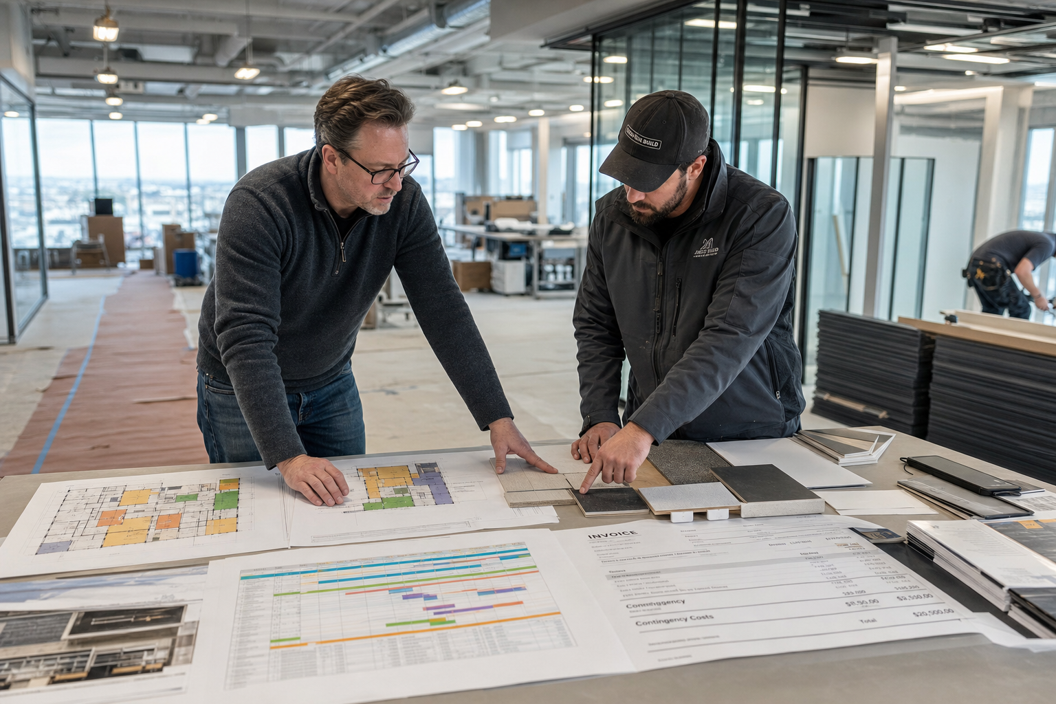 Kantoor met moderne inrichting en planning
